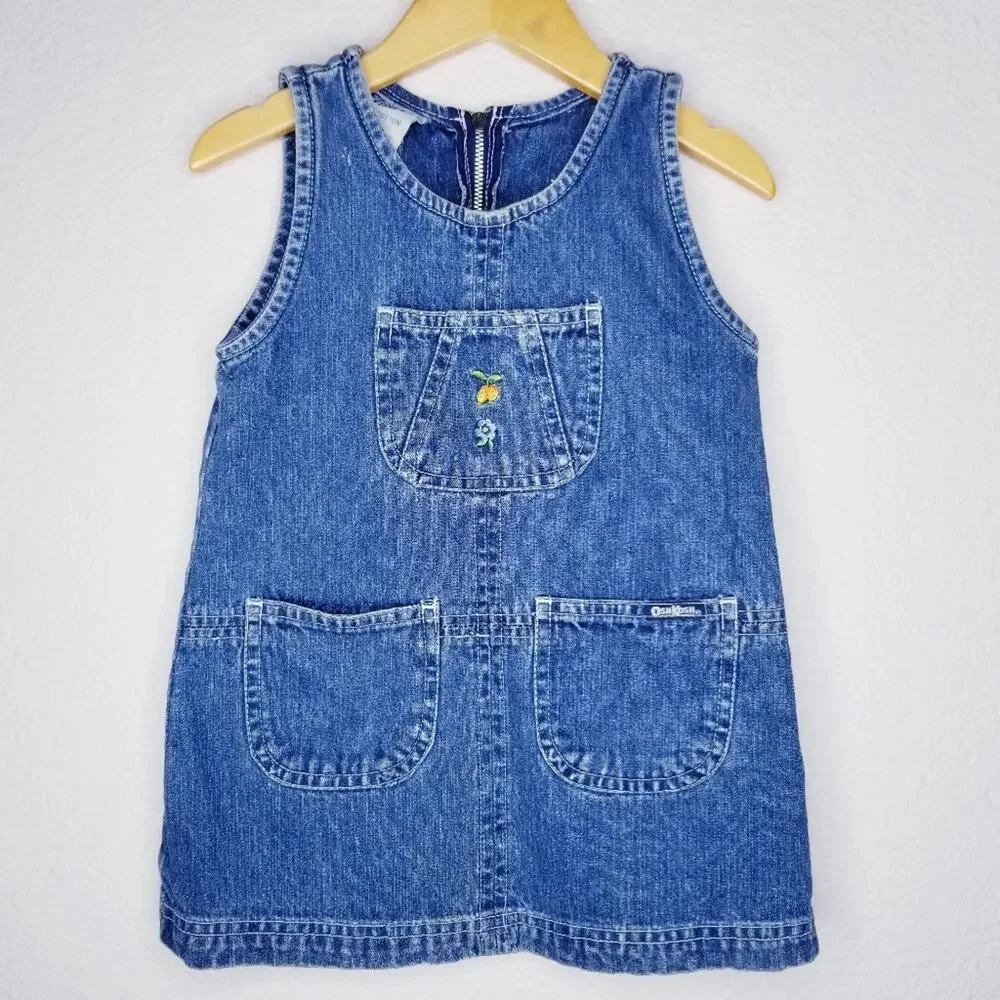 Oshkosh Toddler 100% Cotton Denim Jumper, 3T